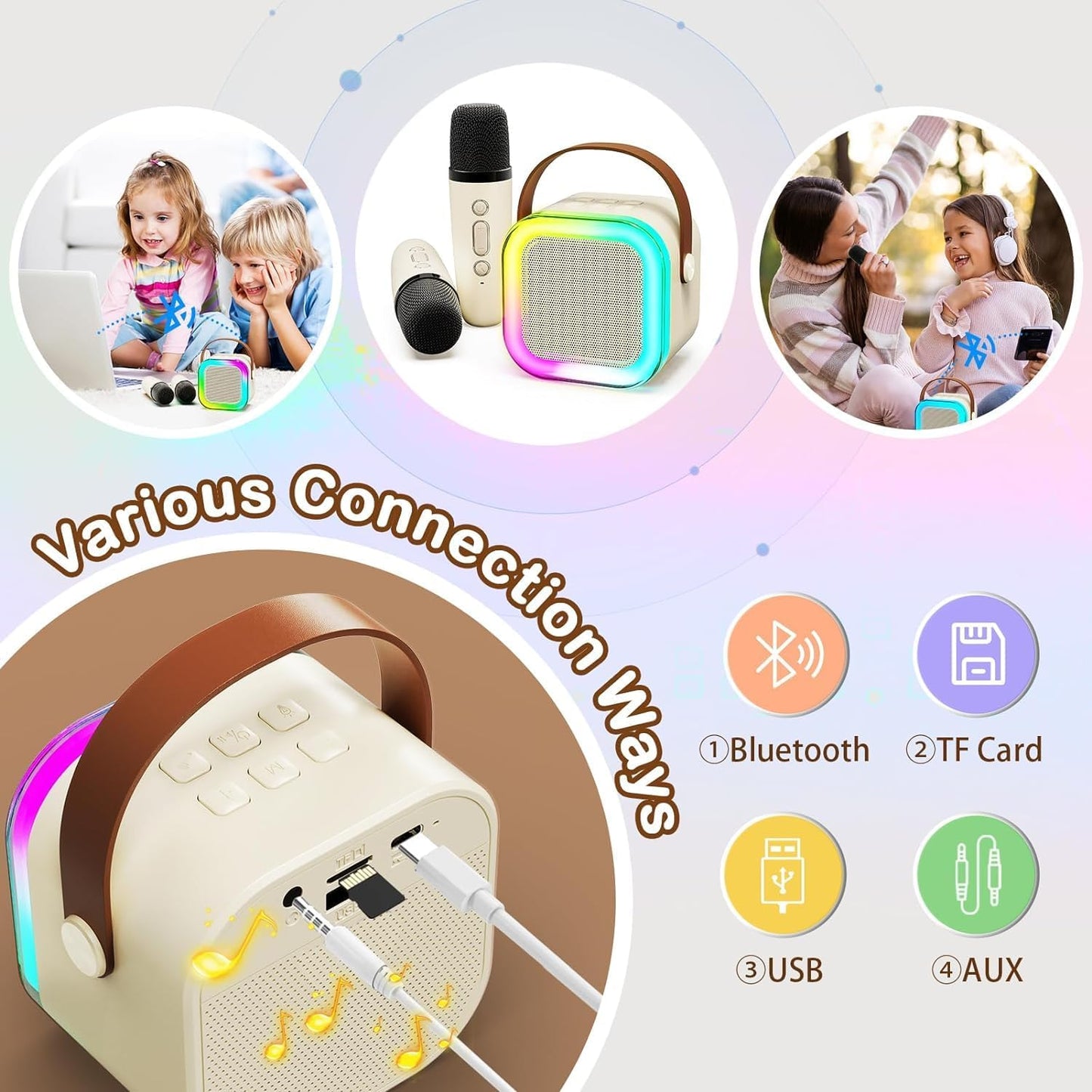 Karaoke machine with 2 wireless microphone